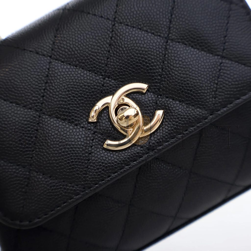 Ch*el master mini black caviar coco handle (14.5*11.5*5.5cm)